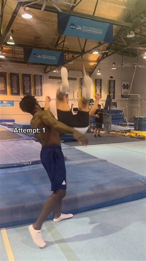 Frederick“Flips” Richard on Instagram: "Teaching a backflip to @insaneshayne1 #backflip #learning #olympian"