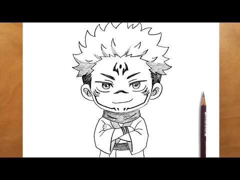 Drawing Chibi Sukuna from Jujutsu Kaisen | Cute Ryomen Sukuna Pencil Sketch Art