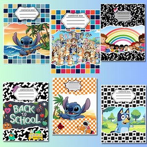 Composition Notebook Covers Bundle | Canva Editable Templates | Back to School Printable | Digital Download | Notebook Labels - Etsy