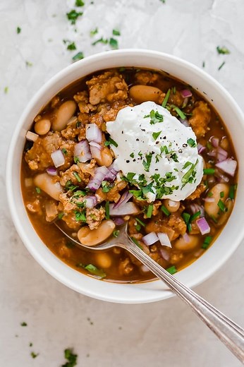White Bean Pumpkin Turkey Chili (Slow Cooker or Instant Pot)