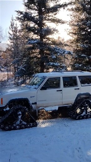 Riding in Our Snow Jeep with Tracks as Wheels! It's SO much Fun! #snow #jeep #fun #winter #shorts
