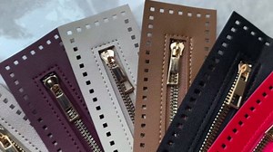 8 Pack PU Leather Crochet Zipper with Holes, 10.62 x 2.17 in DIY Sewing Zippers for Bags and Purses