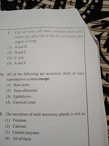 C. Cell of inner cell mass contains stem cells which can give r... | Filo
