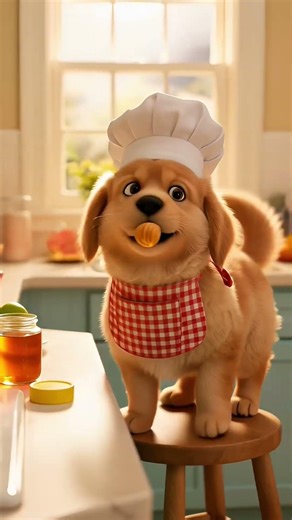 Chef Puppy Cooking Pancakes 😂🐶 #shorts #animation #3danimation #cartoon #funny #orange #aianimation