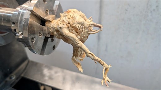 I turned a tree root into a stunning bell