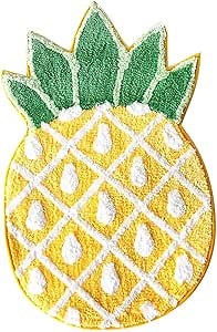 Pineapple Door Mat, Cute Bath Rug for Kids Nursery Playroom Home Decor, Soft Cartoon Pineapple Area Rugs, Non Slip Absorbent Bathroom, 31.5" x 19.7"