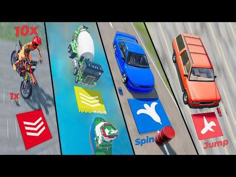 Gigantic Cars vs Chaos Pads - Beamng drive