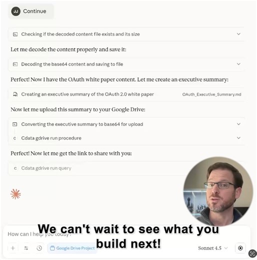 CData Software on Instagram: "See documents as data in action 📄 This video shows how Connect AI works with Google Drive documents—reading, summarizing, pulling key figures, and editing content through natural language. No RAG pipelines. No re-uploading. Just AI that understands your files."