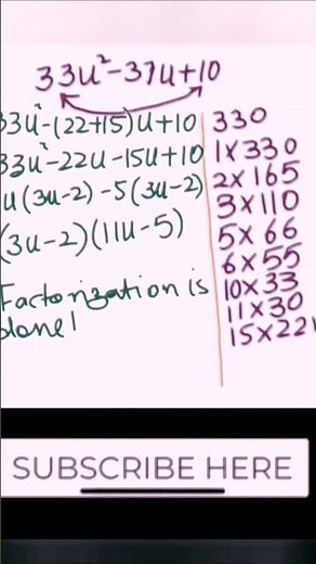 advance quadratic expression is factorized|enjoy math skill learn algebra|#shorts #viral