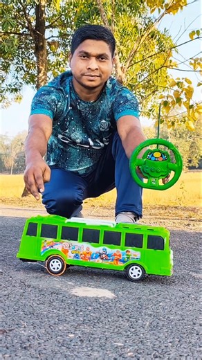 Taskin Toys on Instagram: "Green Colour Remote Control Travelling Bus Unboxing And Testing"