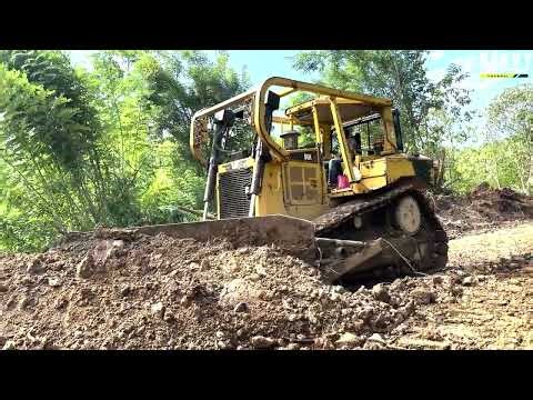 Excellent Work: Caterpillar D6R XL Bulldozer Operator Very Skilled in Smoothing Plantation Roads