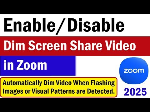 How To Enable Dim Screen Share Video in Zoom | How to Dim Screen Share Video | Shared Screen Dimming