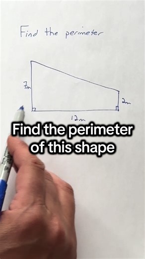 Find the perimeter of this shape #perimeter #geometry #area #maths