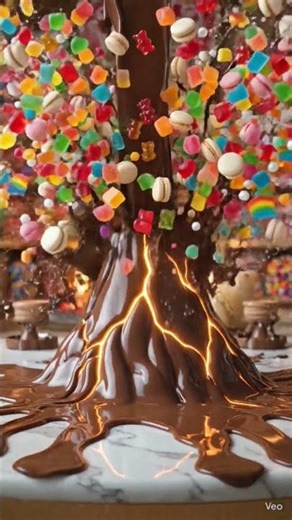 Giant Chocolate Volcano Erupts Candy! 🍫🌋 Sweet Explosion You Must See!