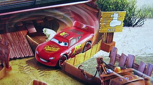 DISNEY PIXAR CARS ESCAPE FROM FRANK THE COMBINE TRACTOR TIPPING MATER MCQUEEN