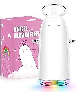 Lamon humidifiers, Portable USB Desktop Cool Mist Humidifier, Humidifiers for bedroom, Best Birthday first Gift for baby Family Friends girlfriend. Quiet expression DIY Mini humidifiers（Angel）