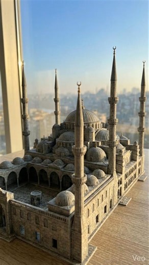 Building the Blue Mosque: Istanbul’s Architectural Icon in Miniature 🇹🇷✨#islamicvideo #bluemosque