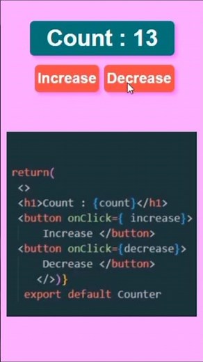 Simple Counter In ReactJS |Using useState Hook In ReactJS