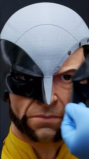 Hugh Jackman Lifelike 1:1 Size Bust by ‪@StevenRichter‬, 3D Printed Deadpool & Wolverine Helmet Cowl