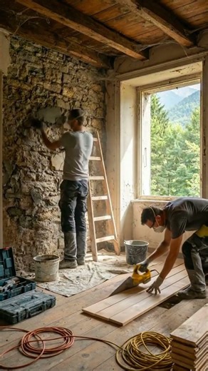 INSANE Living Room Transformation with Stone Wall | Before & After Makeover 😱🏡