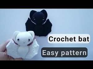 crochet cute bat (tiktok toys) free amigurumi pattern for beginners