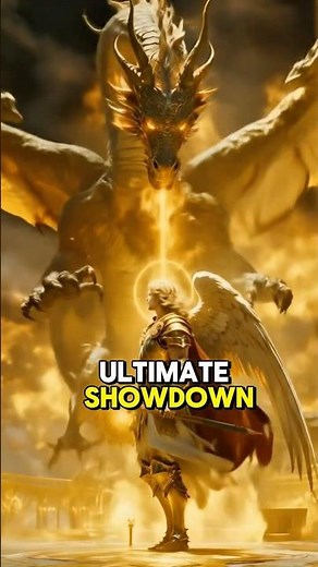 The Archangel vs The Seven-Headed Dragon 😱 | Revelation’s Darkest Battle #angels #bible #shorts