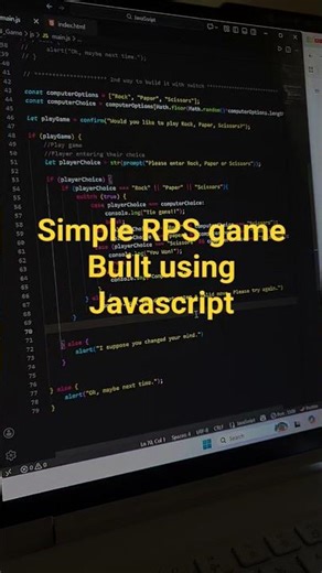 Using switch statement to build simple rock, paper, scissors game