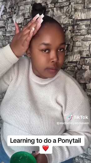 Replying to @AsaNtsana Clearing drats: First draft, learning to do a Ponytail❤️#ponytailtutorial #hairdiy #misswama2k♥️ #