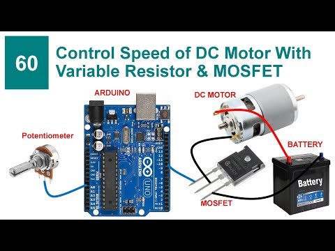 Control Speed of DC Motor with Variable Resistor & MOSFET | Code & Circuit | Proteus Simulation