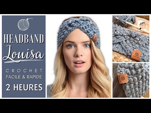 Make A HEADBAND Louisa IN 2 HOURS WITH EASY & QUICK CROCHET tutorial #mamiecrochet EASY HEADBAND