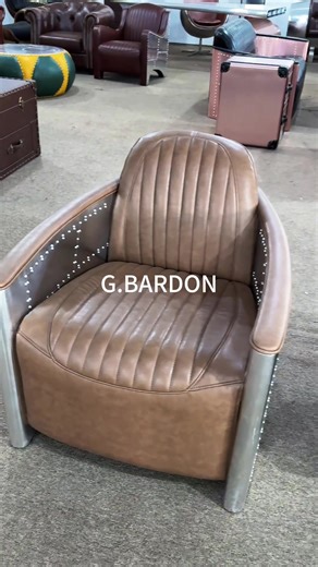 Aviator chair #aviatorchair #industrialfurniture #cigarlounge #aluminumfurniture #coffetable