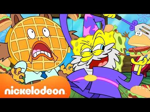 SpongeBob | 3 JAM Aksi Makanan Terkonyol SpongeBob 🍔 | Nickelodeon
