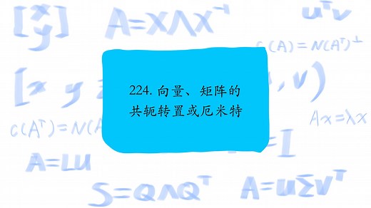 224. 向量、矩阵的共轭转置或厄米特