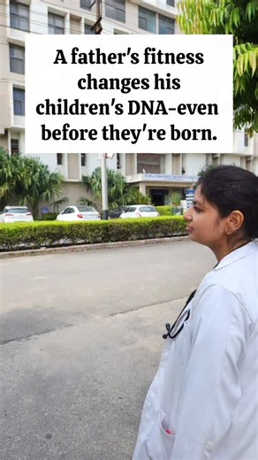 Dr.Shhreyaa Garg on Instagram: "1.Epigenetics changed everything we knew about inheritance. DNA is not a sentence It's a keyboard - and epigenetics is the one pressing the keys Which genes turn on and which turn off depends on lifestyle. And these settings are passed on to children, directly through sperm. 2.Studies on mice showed: males that regularly ran on a wheel produced offspring with better memory, stronger emotional stability, and a lower risk of obesity. Key word: males. Not the females