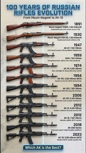 100 Years of Russian Rifles | Mosin Nagant to AK-19 Evolution