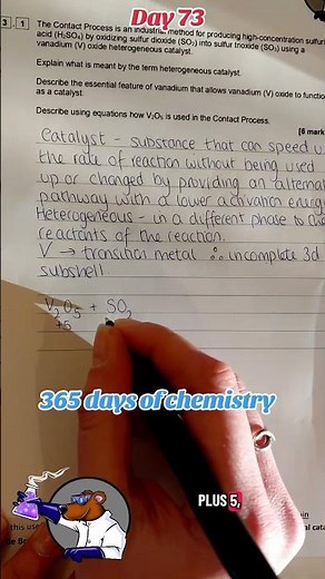 Day 73 - 365 days of chemistry - The contact process #stem #science #catalysts #reaction