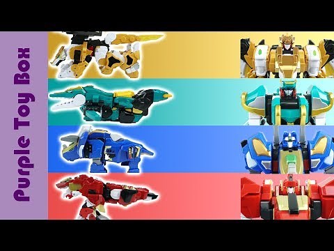 4x Dinocore Evolution Mega D fighter Collection Dinosaur Transformer Combination Robot