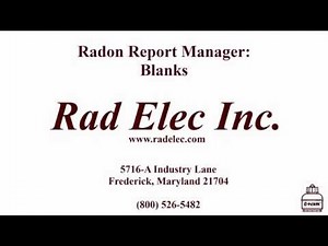 Radon Report Manager: Blanks