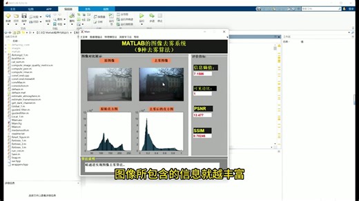 MATLAB图像去雾系统9种算法呈现