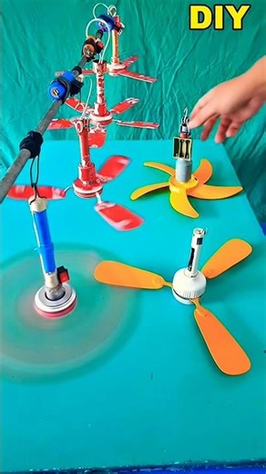 Colorful Mini Ceiling Fans Spin at Turbo Speed!🔴🟡 | DIY Toy Fan Setup #Shorts #ceilingfan #exposavvy