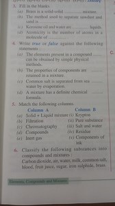 Fill in the blanks.(a) Brass is a solid-solid \qquad mixture.... | Filo