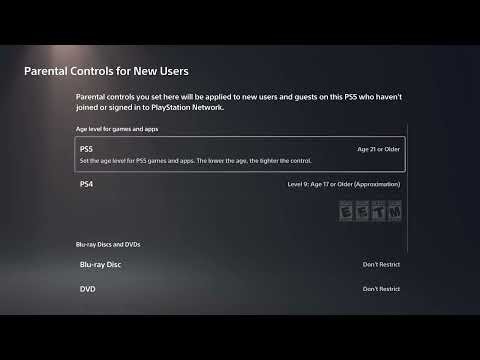 How to Change Parental Constrols For New Users on PS5