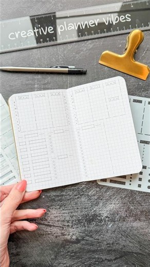 Setting up a Quick Weekly Layout in the Pocket-size Field Notes Notebook #planningstencil #planning