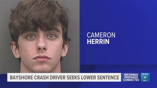 Cameron Herrin looks to reduce sentence for deadly Bayshore crash with new legal team
