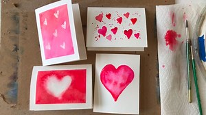 Easy Watercolor Valentine’s Day Cards for Beginners Painting Lesson