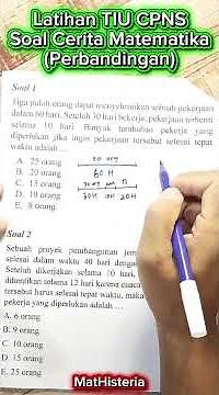 Cara Mudah Soal Cerita Perbandingan (Banyak Pekerja dan Waktunya) #matematika #tiucpns #skdcpns