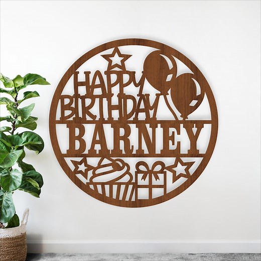 Happy Birthday Name Sign Laser Cut Personalized Template (digital Download) - Etsy