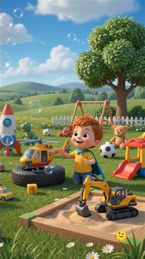Kids Playing with Toys in a Magical Garden | Cute & Funny Animation #shorts
