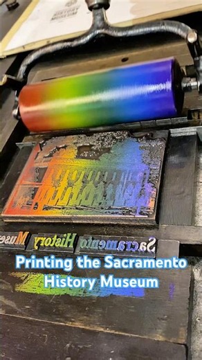 Howard prints the Sacramento History Museum in multicolor rainbow ink