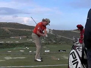 Miguel Angel Jimenez - Golf Swing, Down the line, High Speed, Slow Motion.